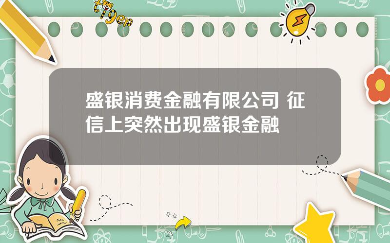 盛银消费金融有限公司 征信上突然出现盛银金融